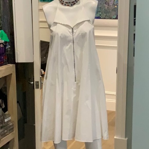 New 3.1 Phillip Lim cotton zip trapeze tent swing relaxed crisp poplin minidress - Picture 5 of 16